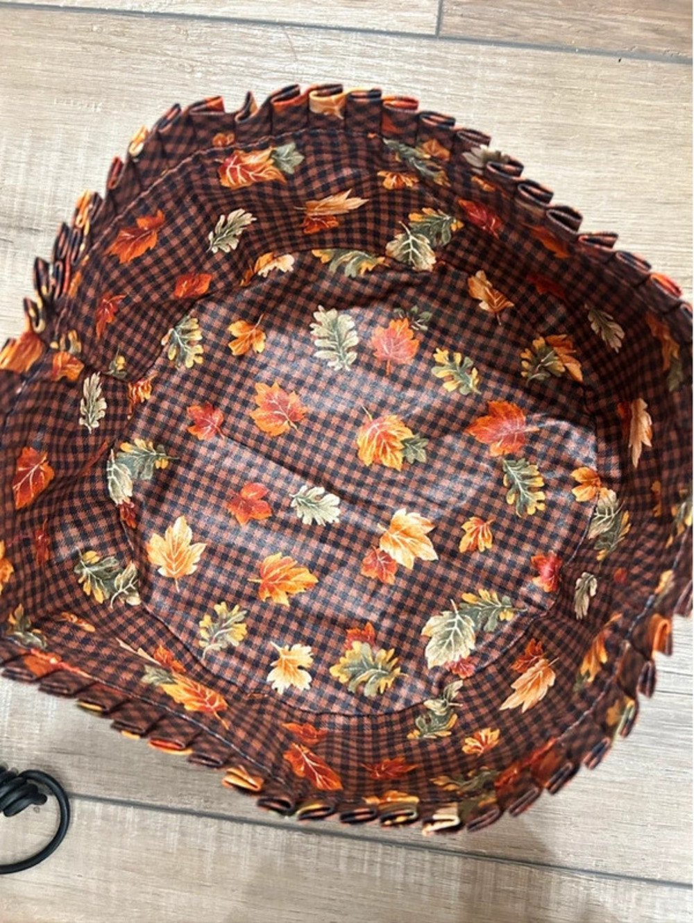 Longaberger darning liner fall gingham leaves